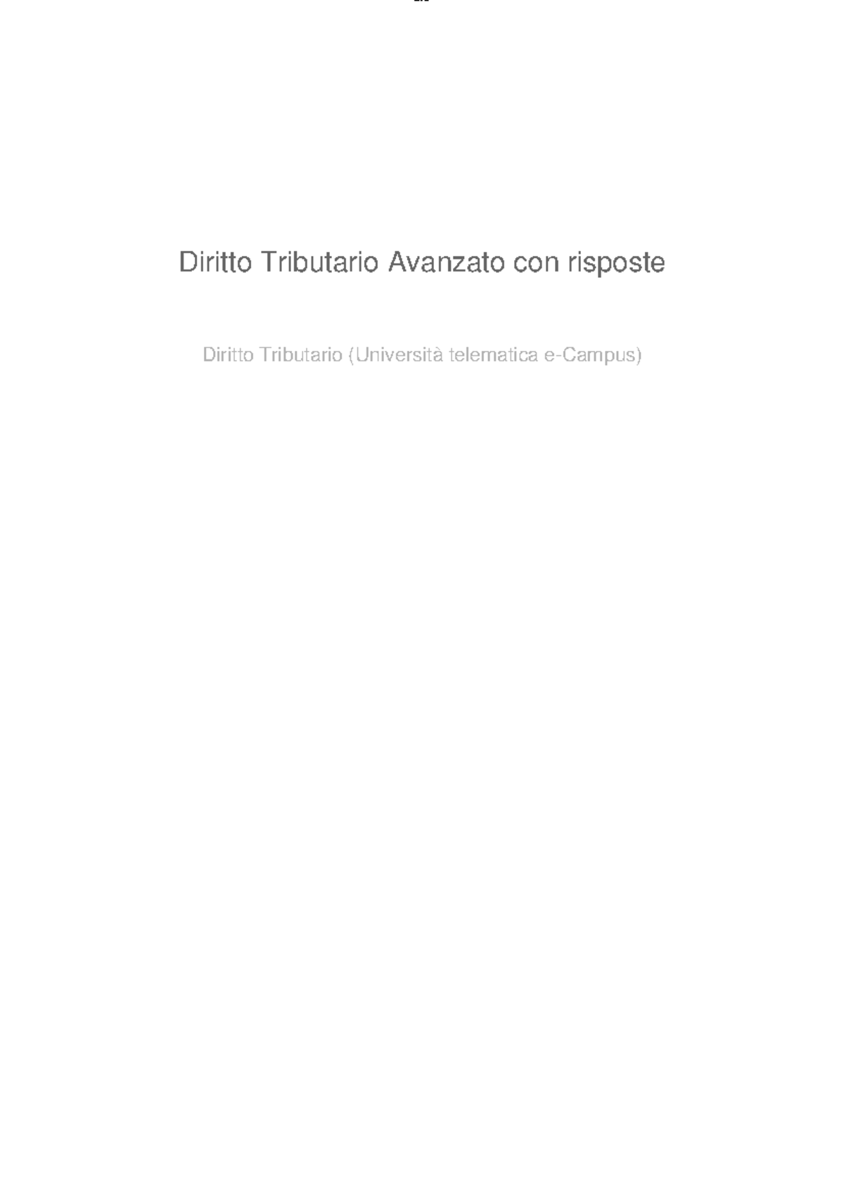 Diritto Tributario Avanzato Con Risposte - Diritto Tributario Avanzato ...