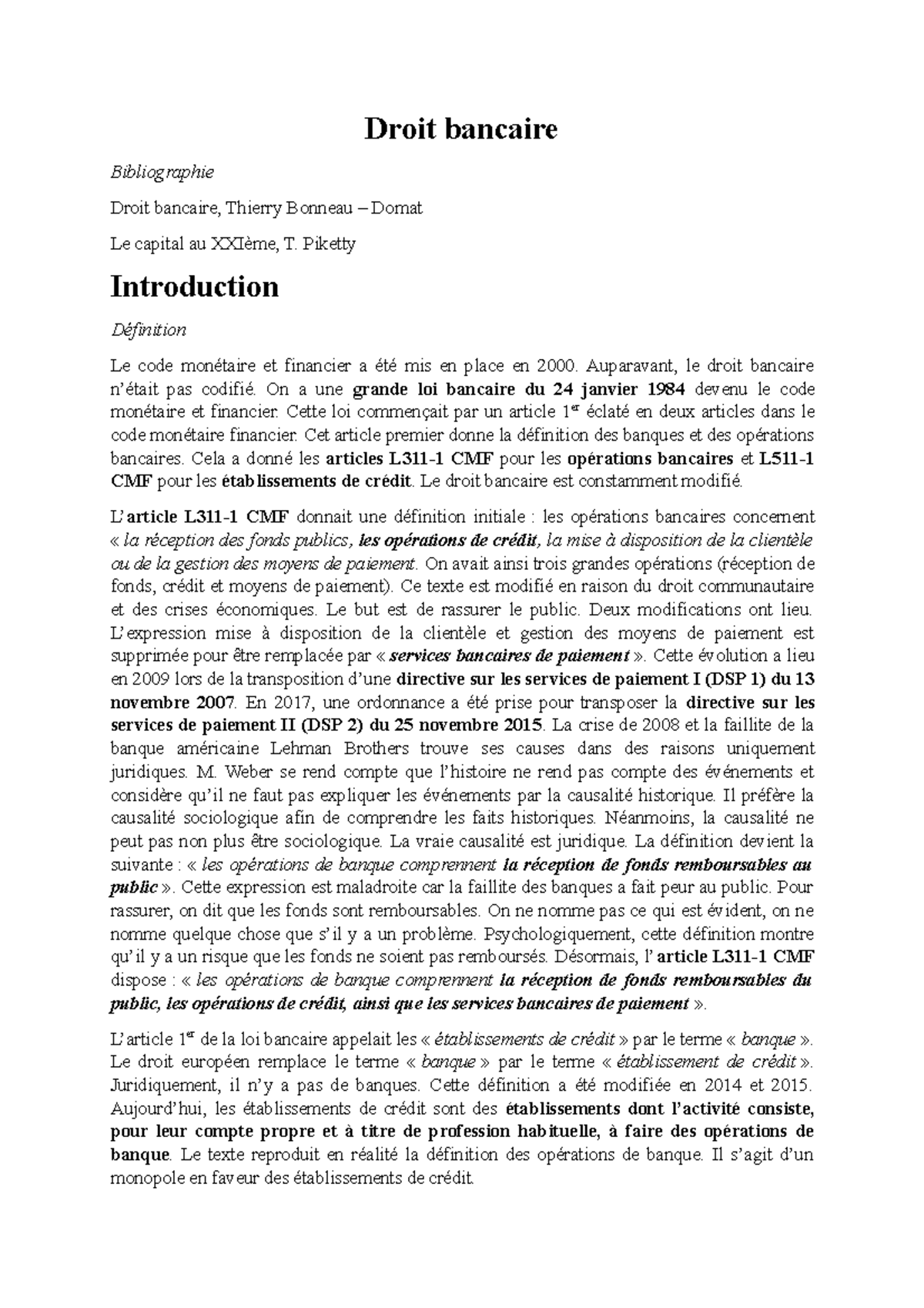 Bancaire Ancien - Cm Entier - Droit Bancaire Bibliographie Droit ...