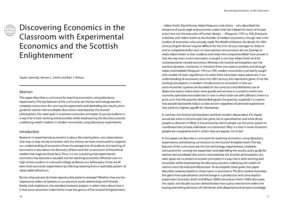 Discover Economics In The Classroom With Experimental Economics ...