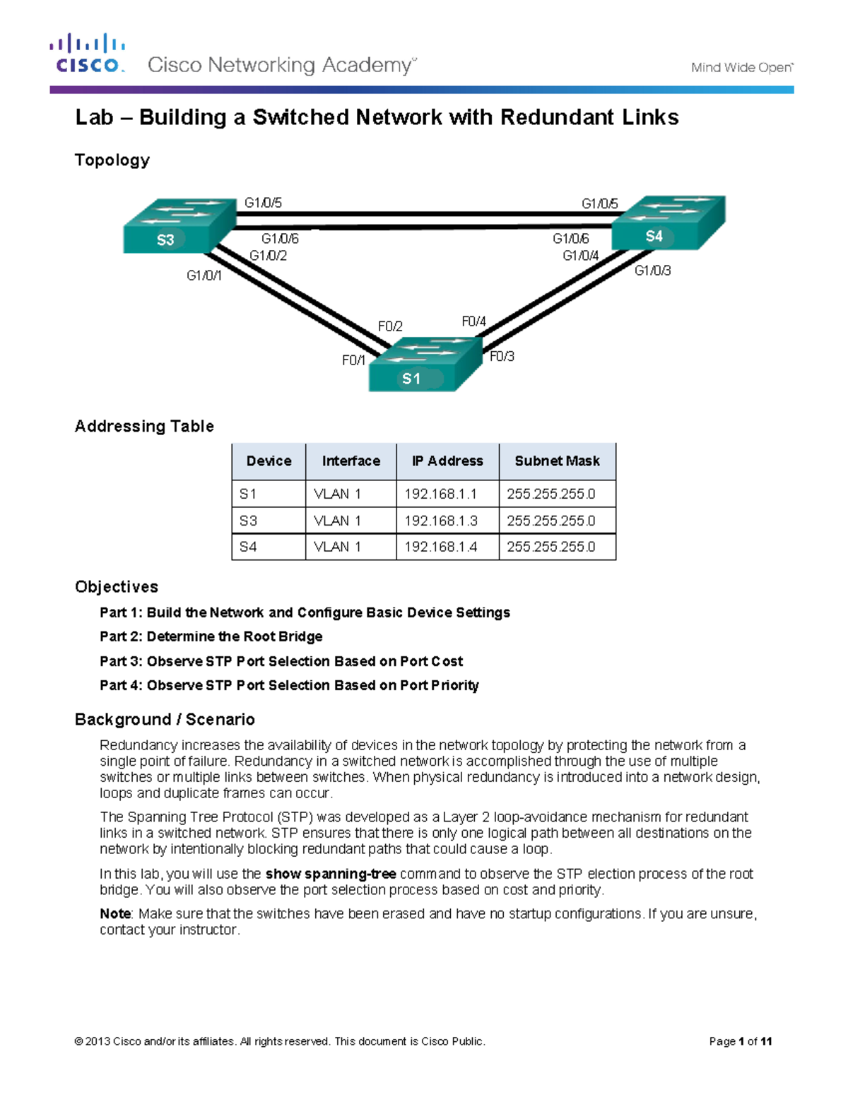 Lab SU-7a - Week 7 - © 2013 Cisco And/or Its Affiliates. All Rights ...