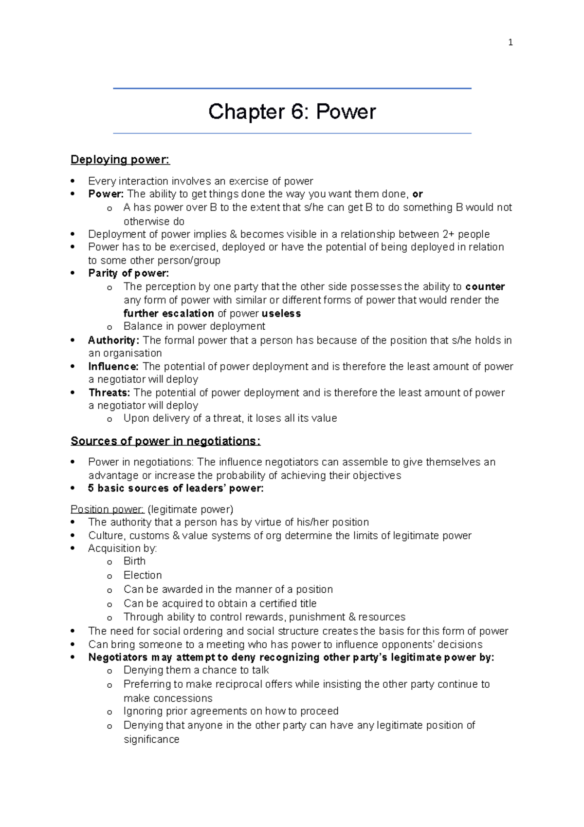 Neg Chapter 6 - Chapter 6: Power Deploying power: Every interaction ...