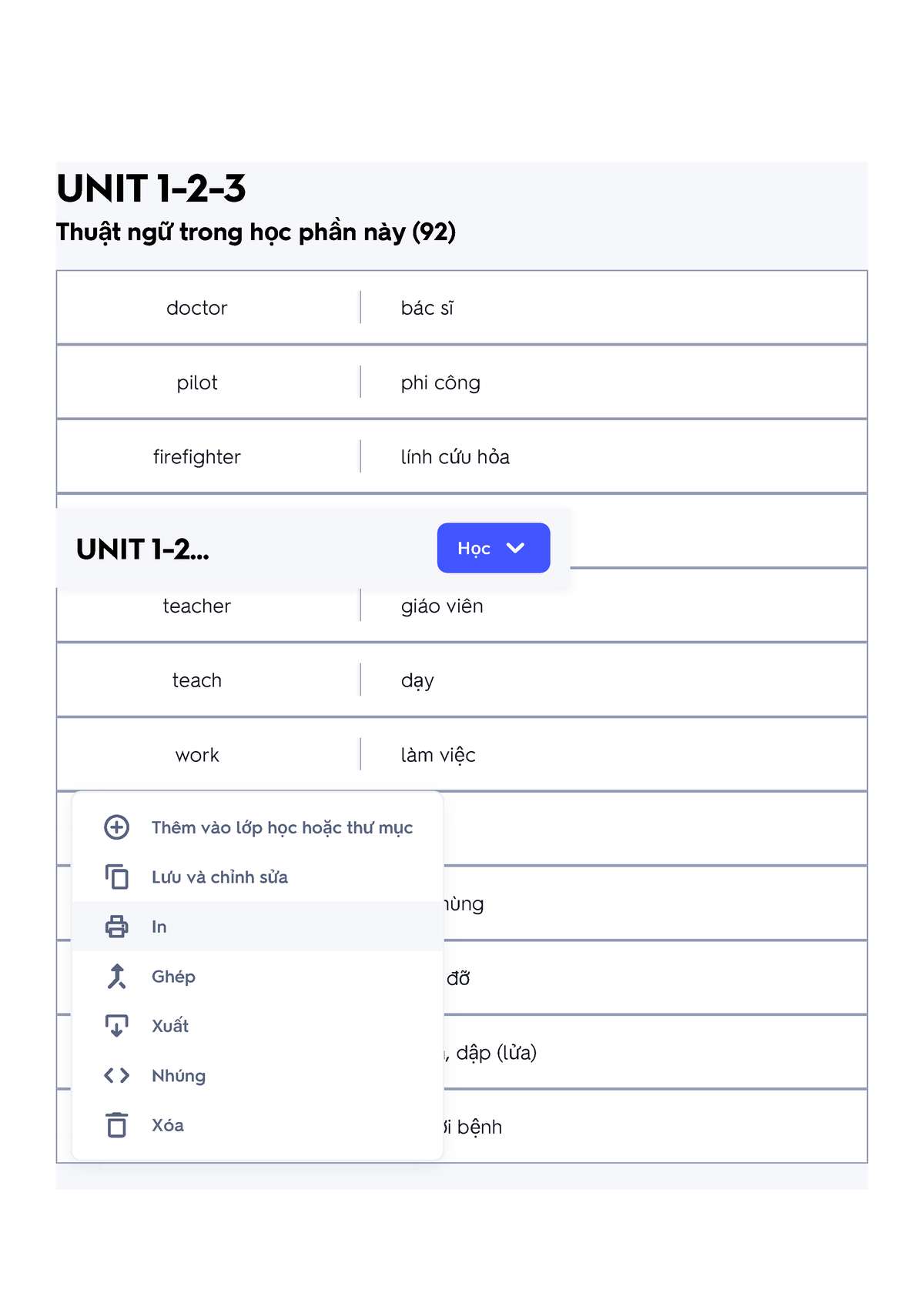 Thẻ Ghi Nhớ- UNIT 1-2-3 Quizlet - UNIT 1-2- Thuật Ngữ Trong Học Phần ...