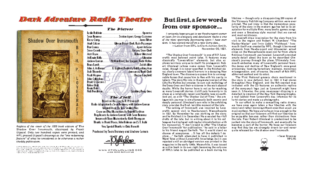 SOIfolderdownload - SoA HPL - But first, a few words from our sponsor ...