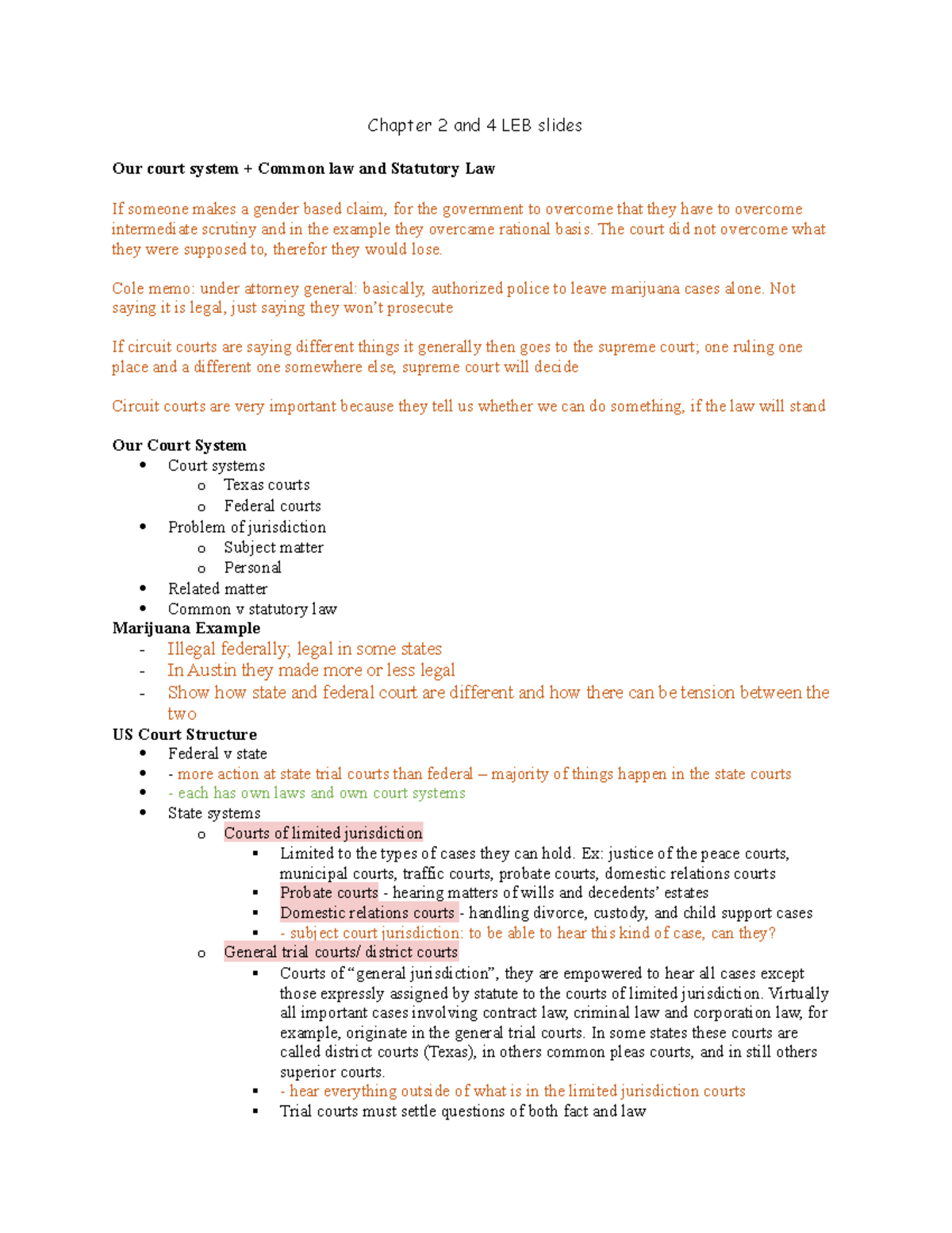 BLAW exam 1 - exam one of BLAW - Chapter 2 and 4 LEB slides Our court ...