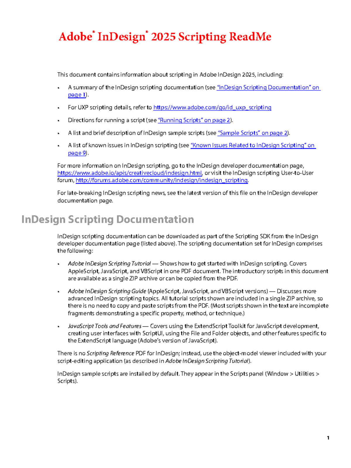 In Design 2025 Scripting Read Me - 1 Adobe ® InDesign ® 2025 Scripting ...