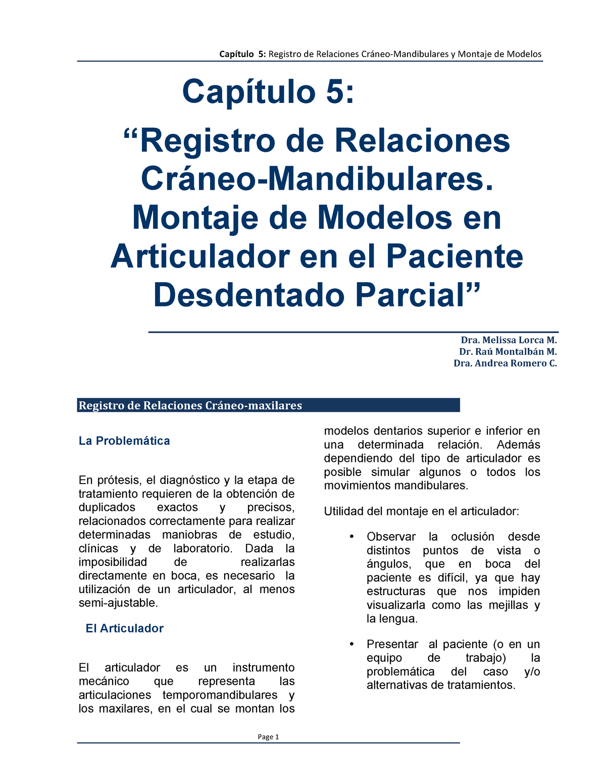 Cap Tulo 5 Registro De Relaciones Cr Neo Mandibulares Montaje De ...