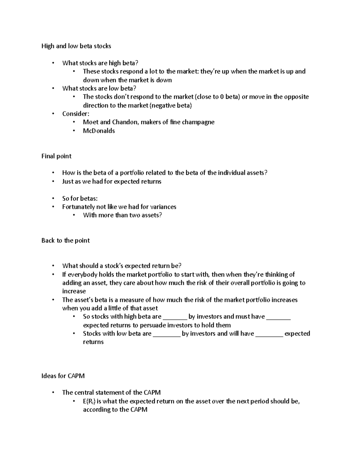 High and low beta stocks - High and low beta stocks What stocks are ...