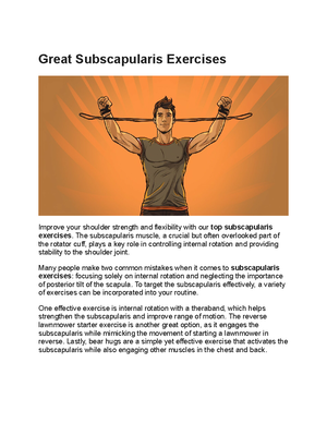 subscapularis strengthening exercises