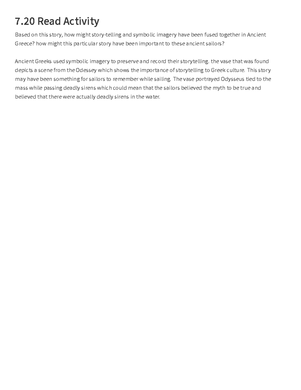 7.20 response - 7 Read Activity Based on this story, how might story ...