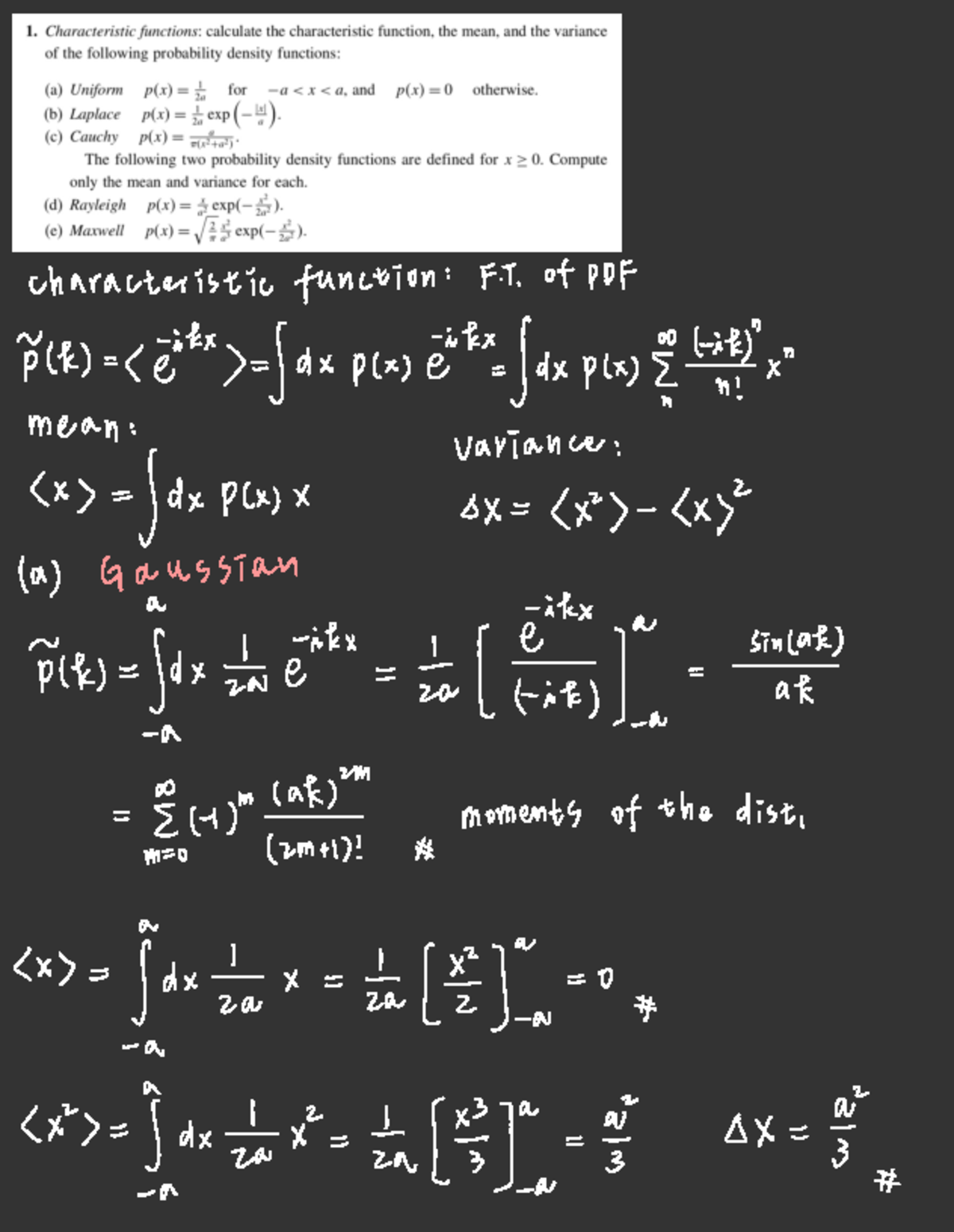 Stat Mech HW2 - Chap 2 homework from textbook written by Kardar ...