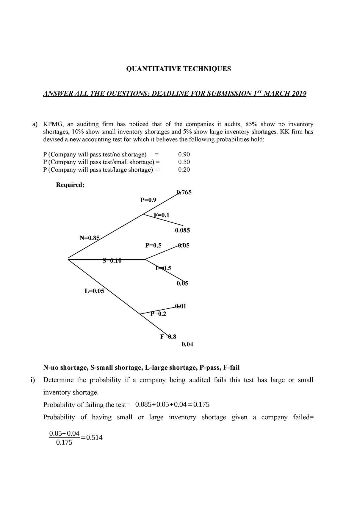 quantitative techniques assignment questions and answers