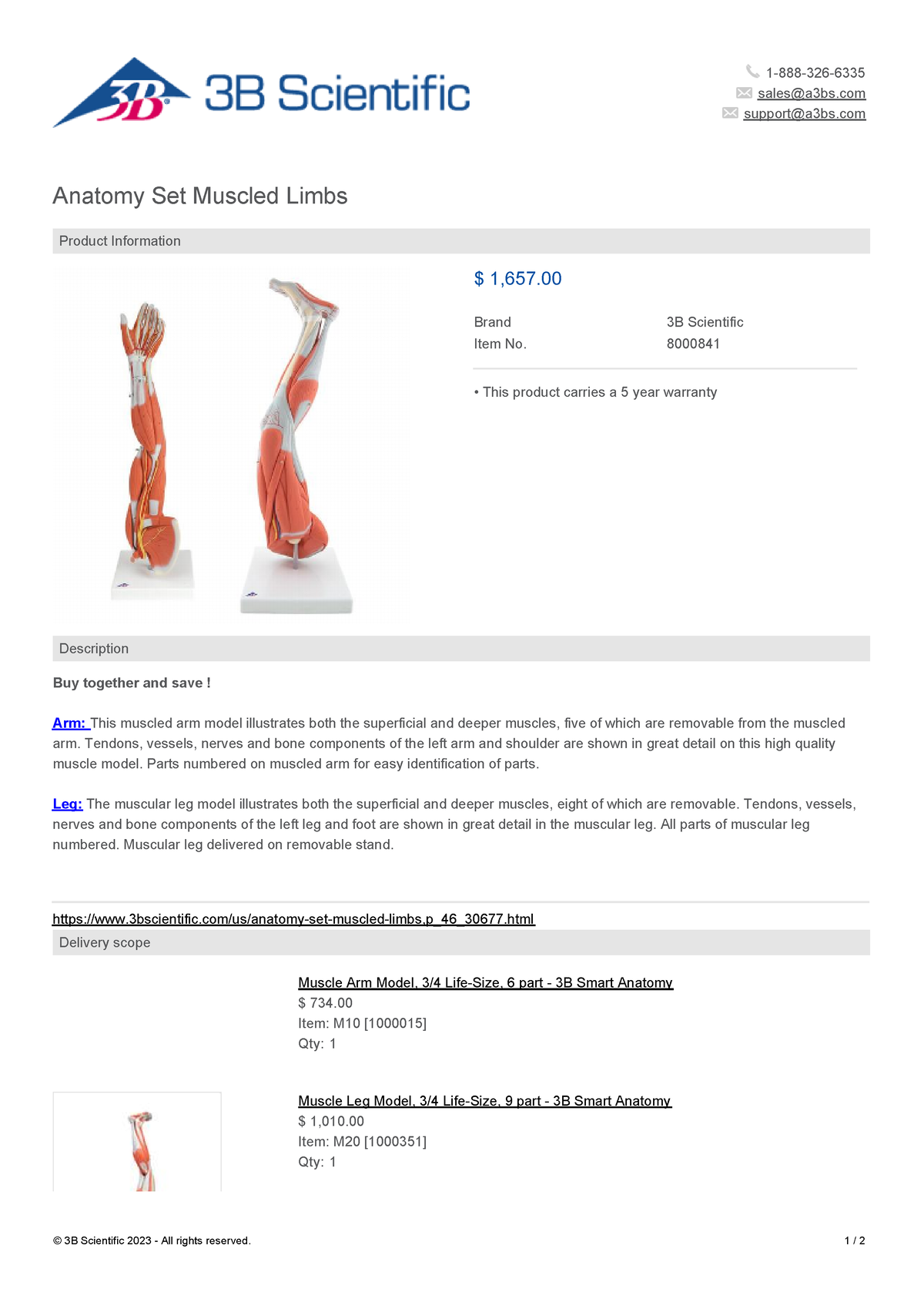 3bscientific-product-details-8000841 [8000841 ] - Anatomy Set Muscled ...