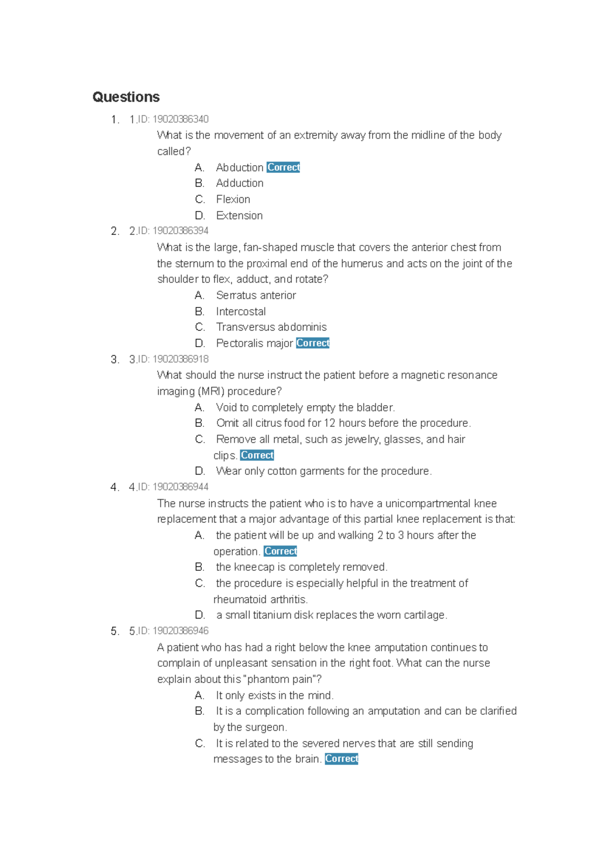 AHN+Chapter+4 - well - Questions 1. 1: 19020386340 What is the movement ...