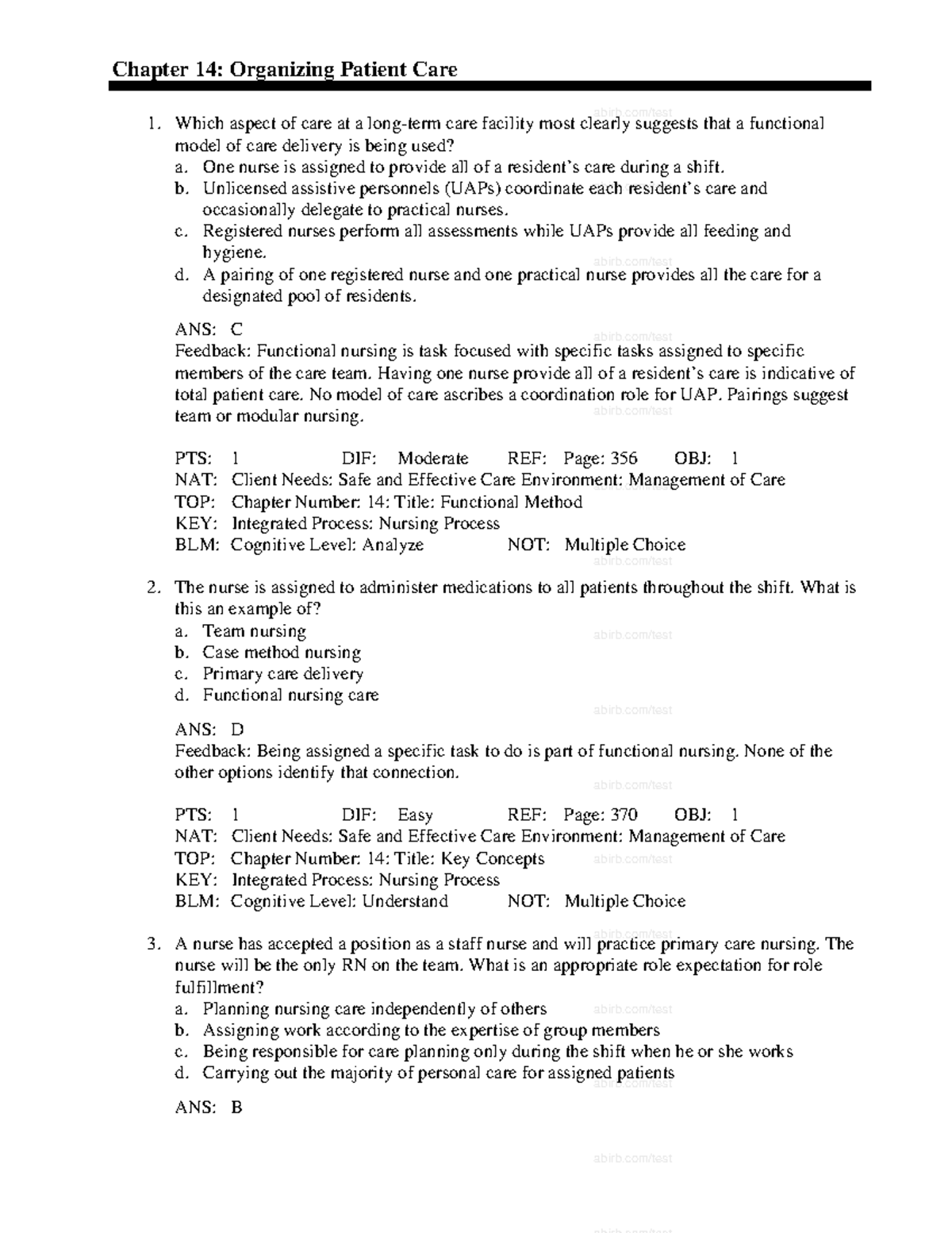 14 - Marquis And Huston Chapter Practice Questions - Chapter 14 ...