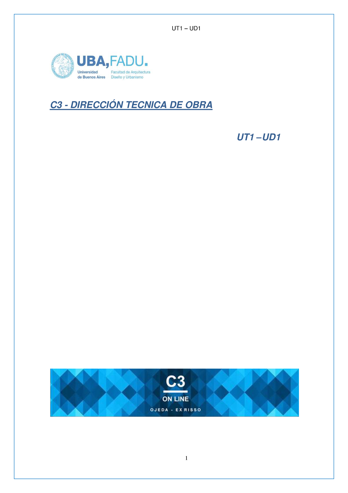 UT1-UD1-PDF - Hola - C3 - DIRECCIÓN TECNICA DE OBRA UT1 –UD UT1 – LOS ...