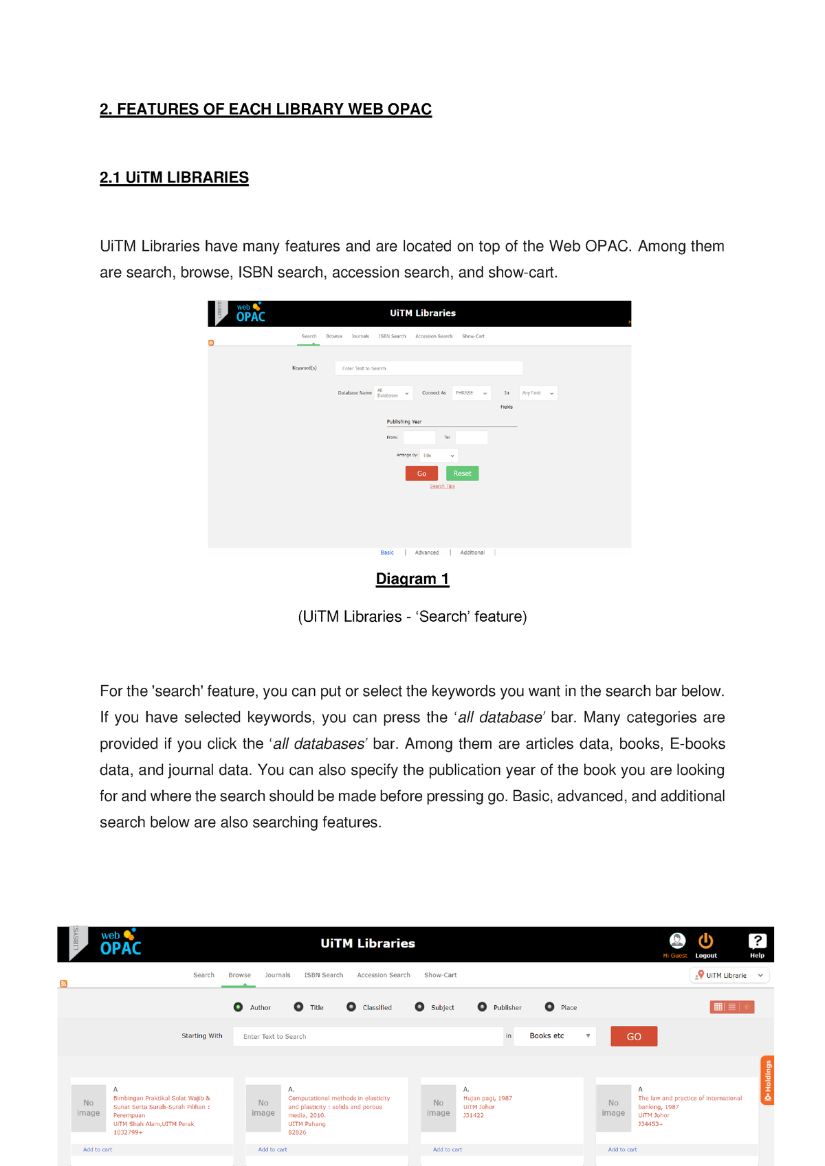 MD 162 2. Features OF EACH Library WEB OPAC - 2. FEATURES OF EACH ...