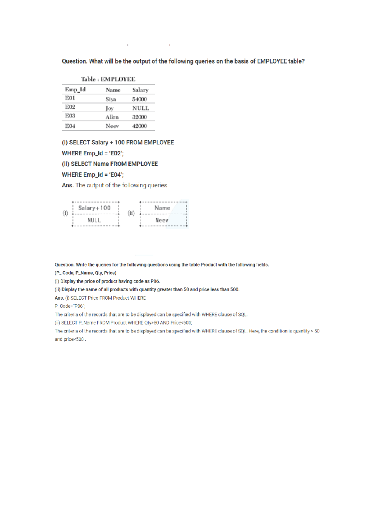 Sql answer - question - Computer Science - Studocu