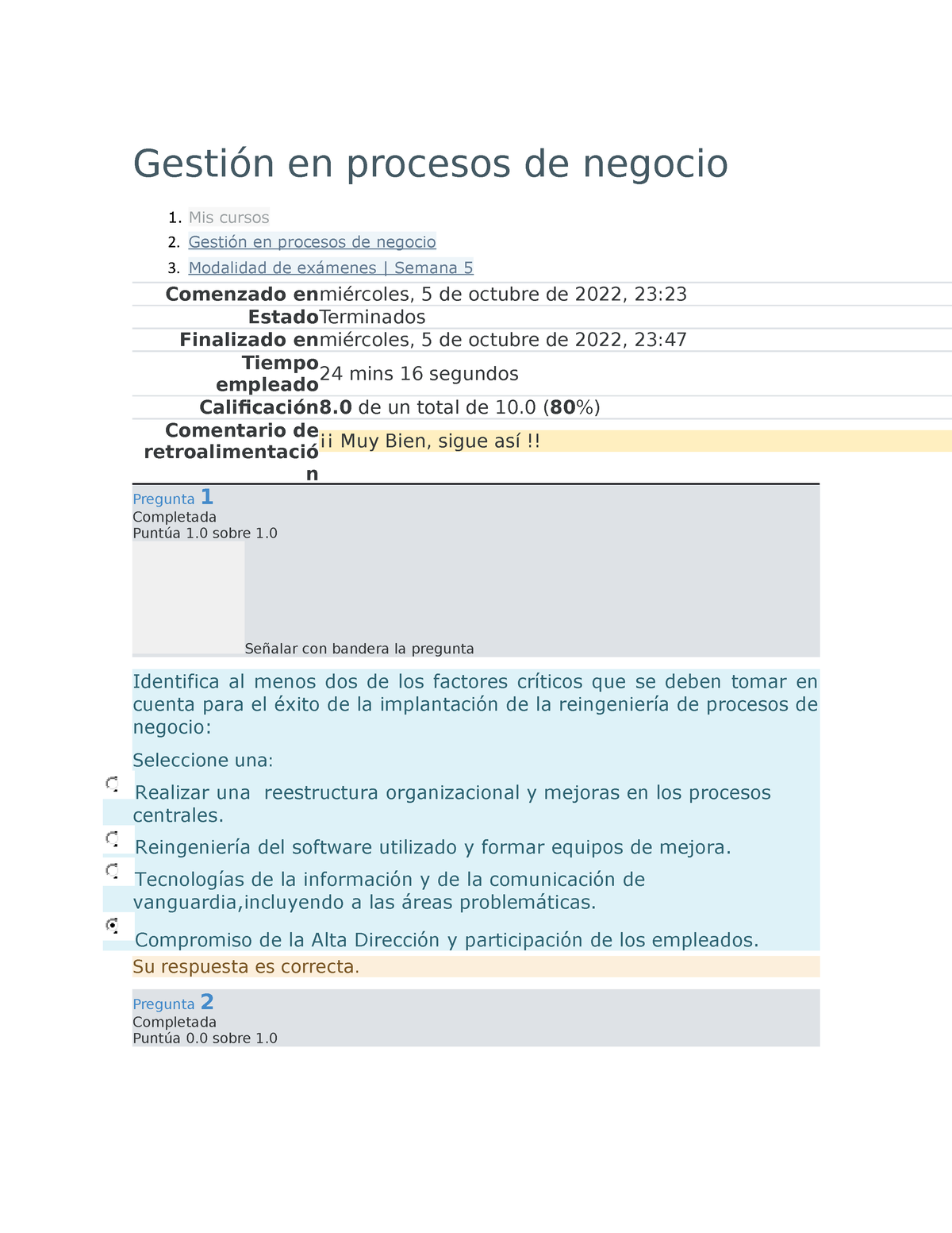 Gestión En Procesos De Negocio Semana 5 Examen - Gestión En Procesos De ...