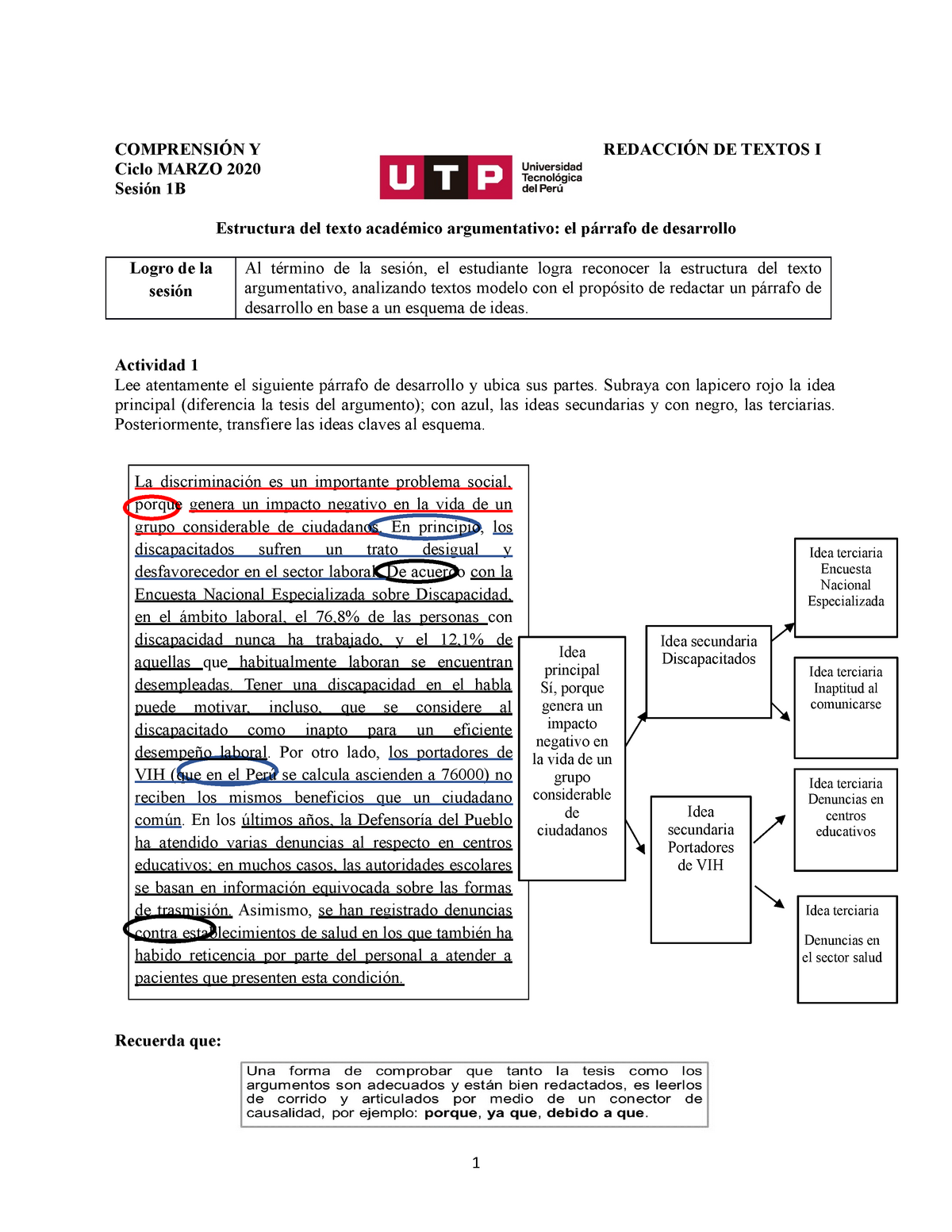 Tarea Utp Comprensi N Y Redacci N De Textos Utp Studocu