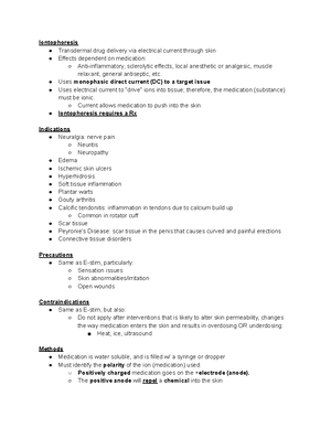 Week 10 - Iontophoresis - Iontophoresis Transdermal drug delivery via ...