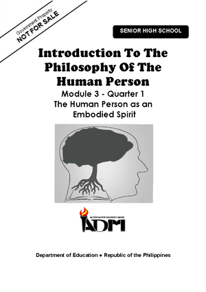 Introduction TO Philosophy OF THE Human Person Module 1 - SELF-LEARNING ...