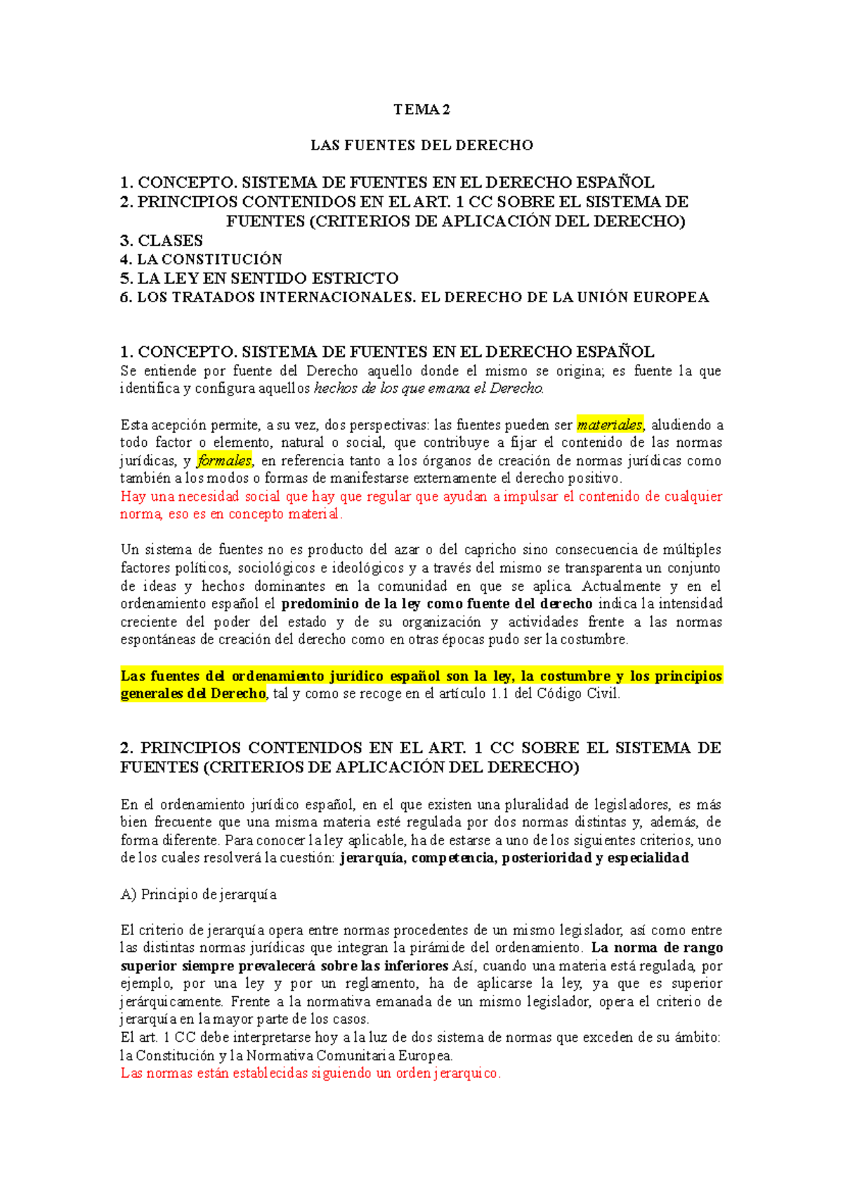 TEMA 2 LAS Fuentes DEL Derecho - TEMA 2 LAS FUENTES DEL DERECHO 1 ...