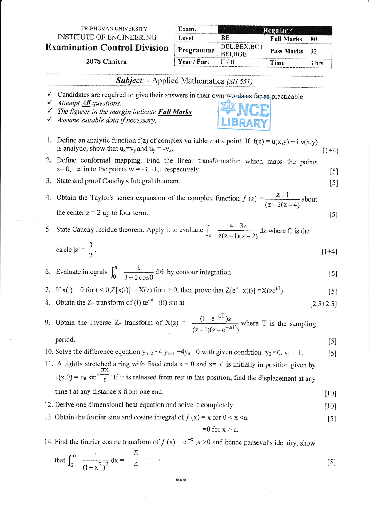 Applied Math merged - TRIBHUVAN UNIVERSITY INSTITUTE OF ENGINEERING ...