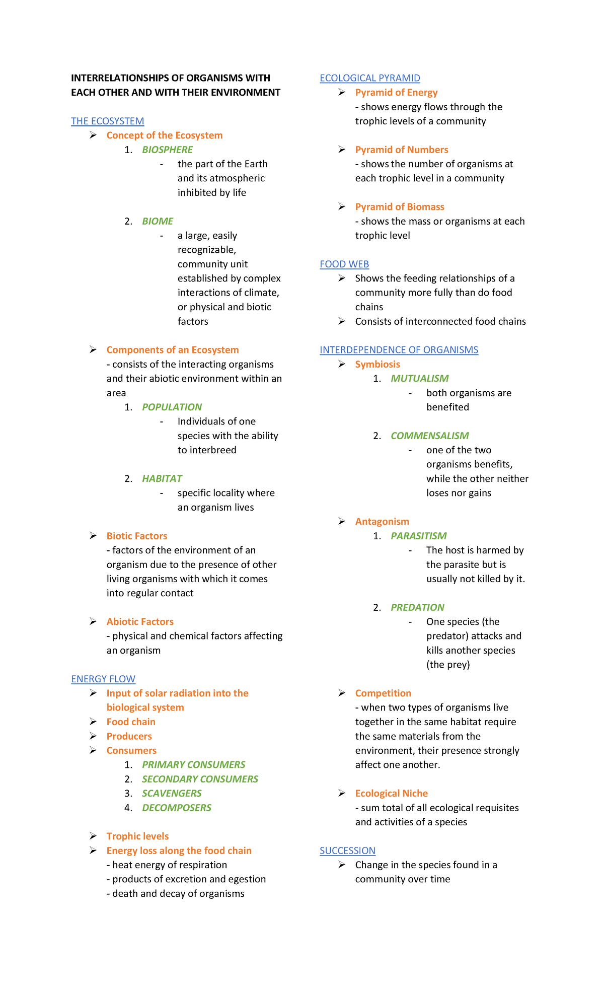 Reviewer Organisms Interrelationship with Its Environment ...