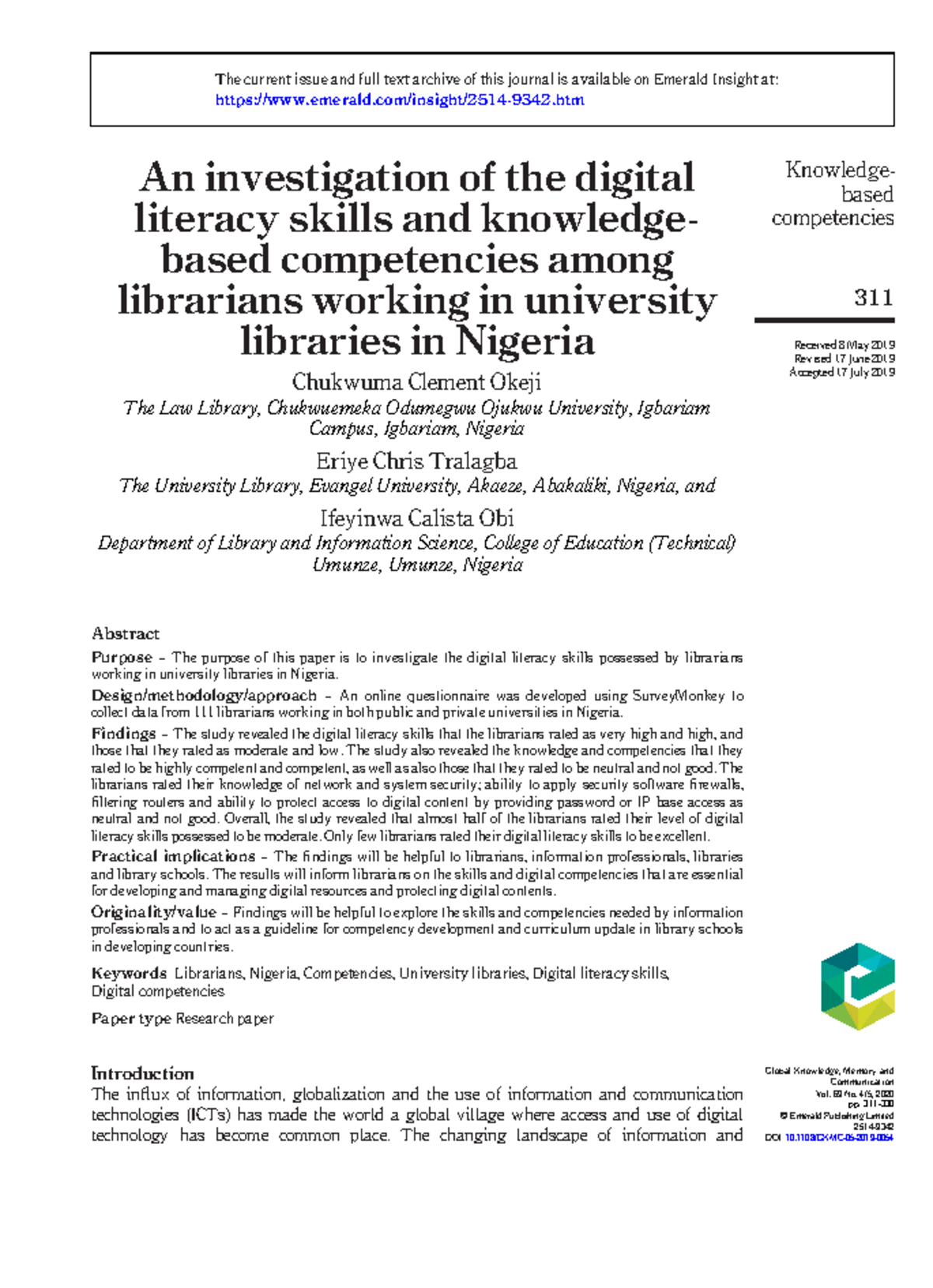 IMC651 (15) - article - An investigation of the digital literacy skills ...