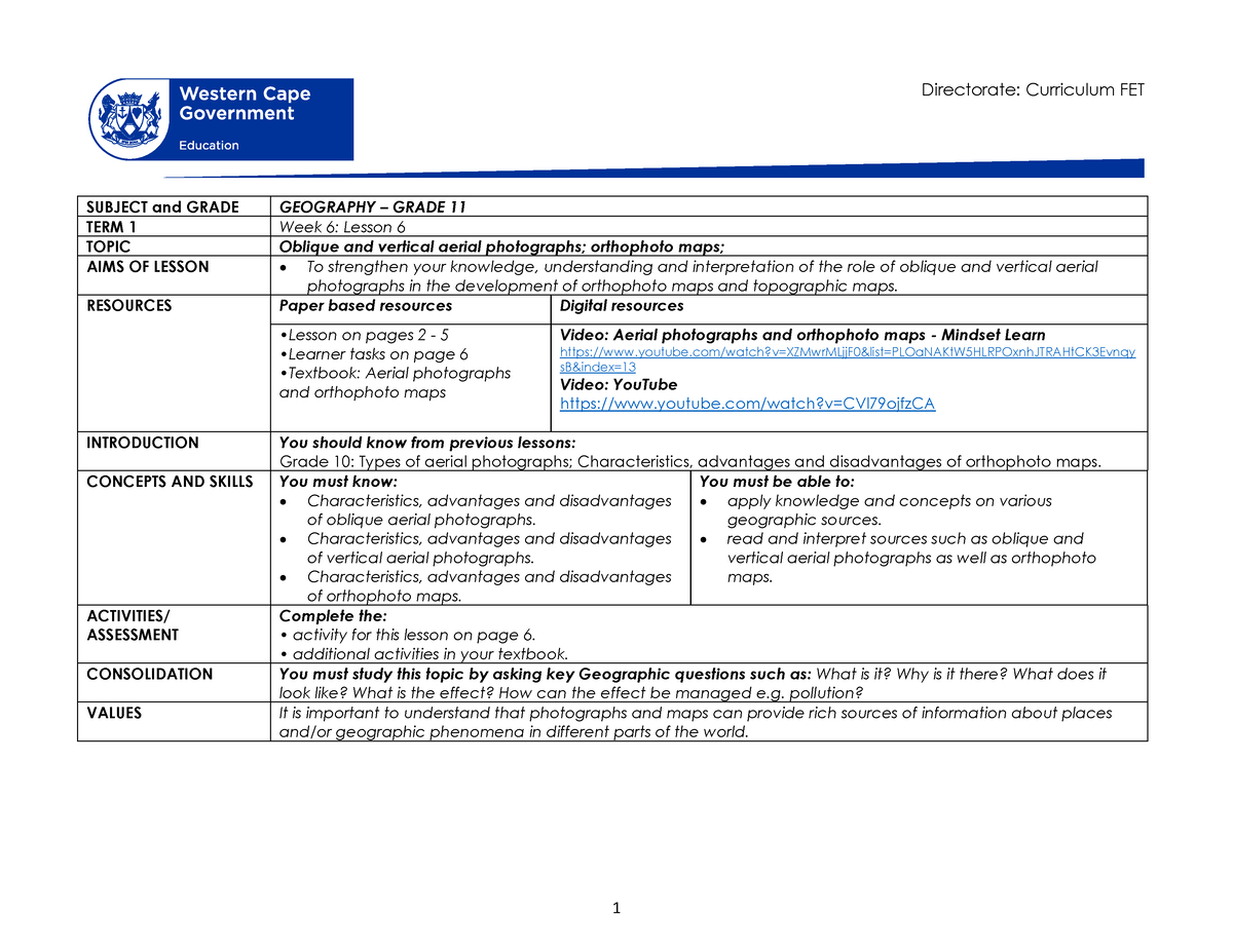 geography assignment grade 11 term 1