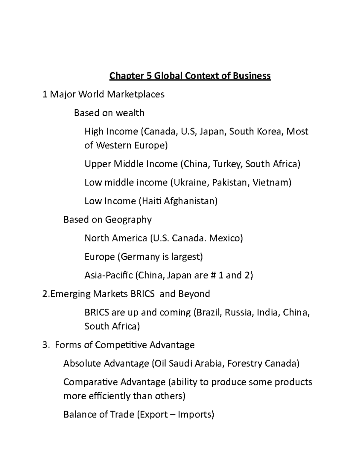 CNET 229 Review Week 5 Quiz Global Context of Business - Chapter 5 ...