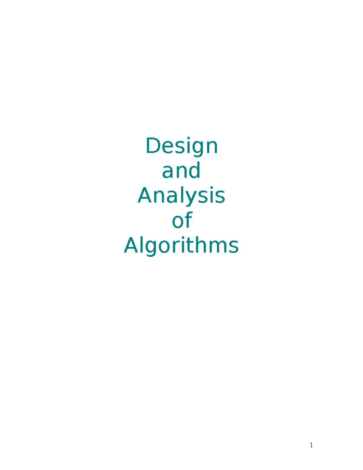 Unit -1 Material - jojij - Design and Analysis of Algorithms UNIT – I ...