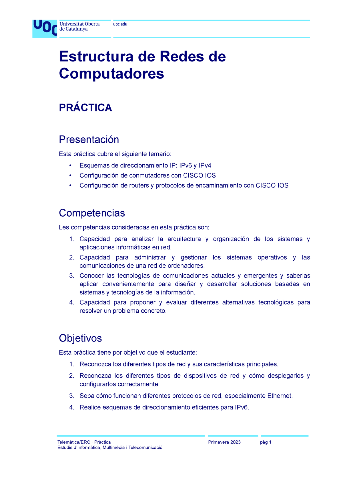 Practica Solucion 2023 S2 - Estructura De Redes De Computadores ...