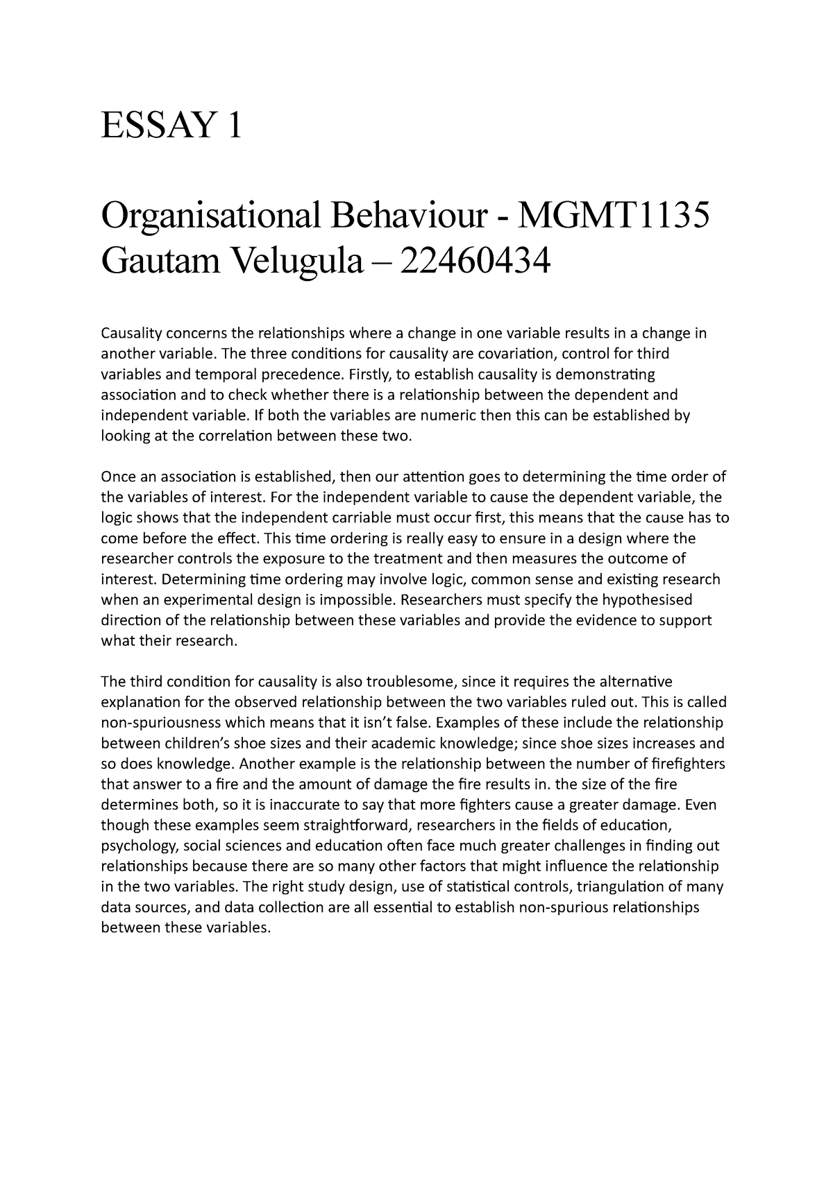 organisational behaviour essay on motivation