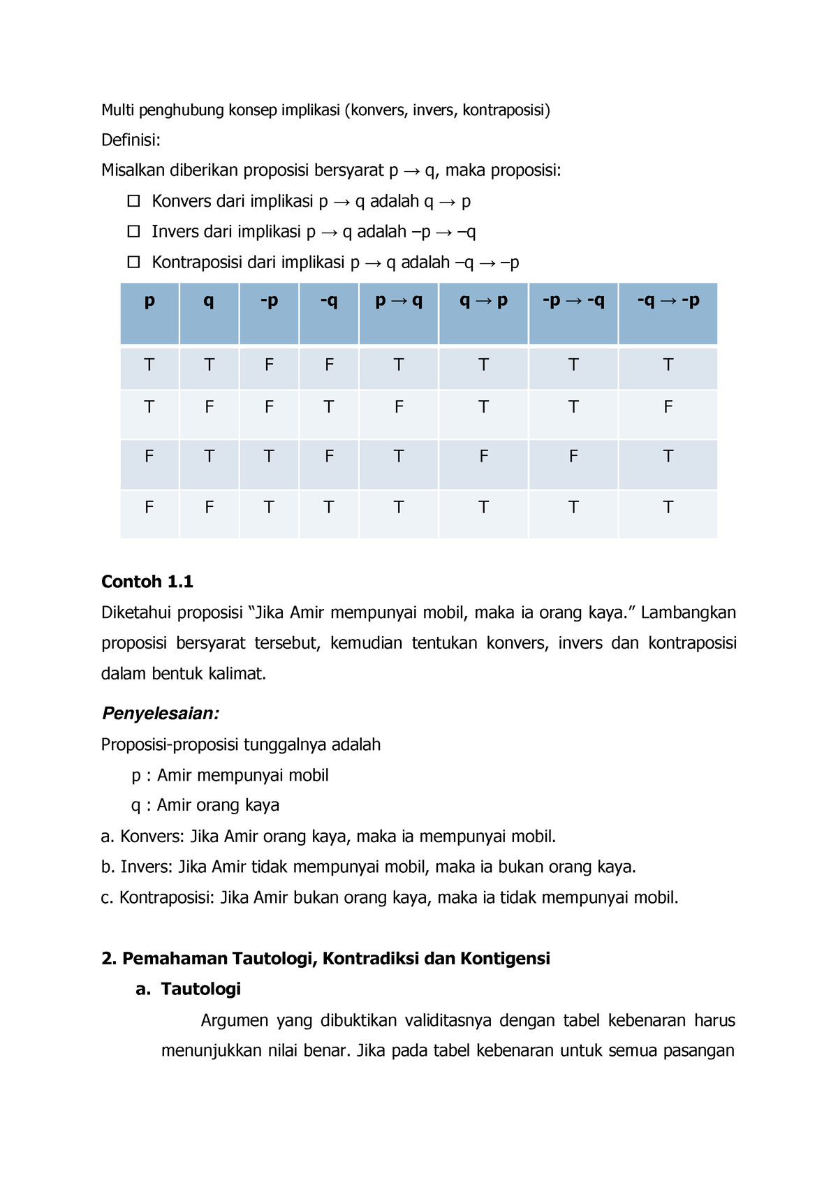 Multi Penghubung-logmat - Multi Penghubung Konsep Implikasi (konvers ...