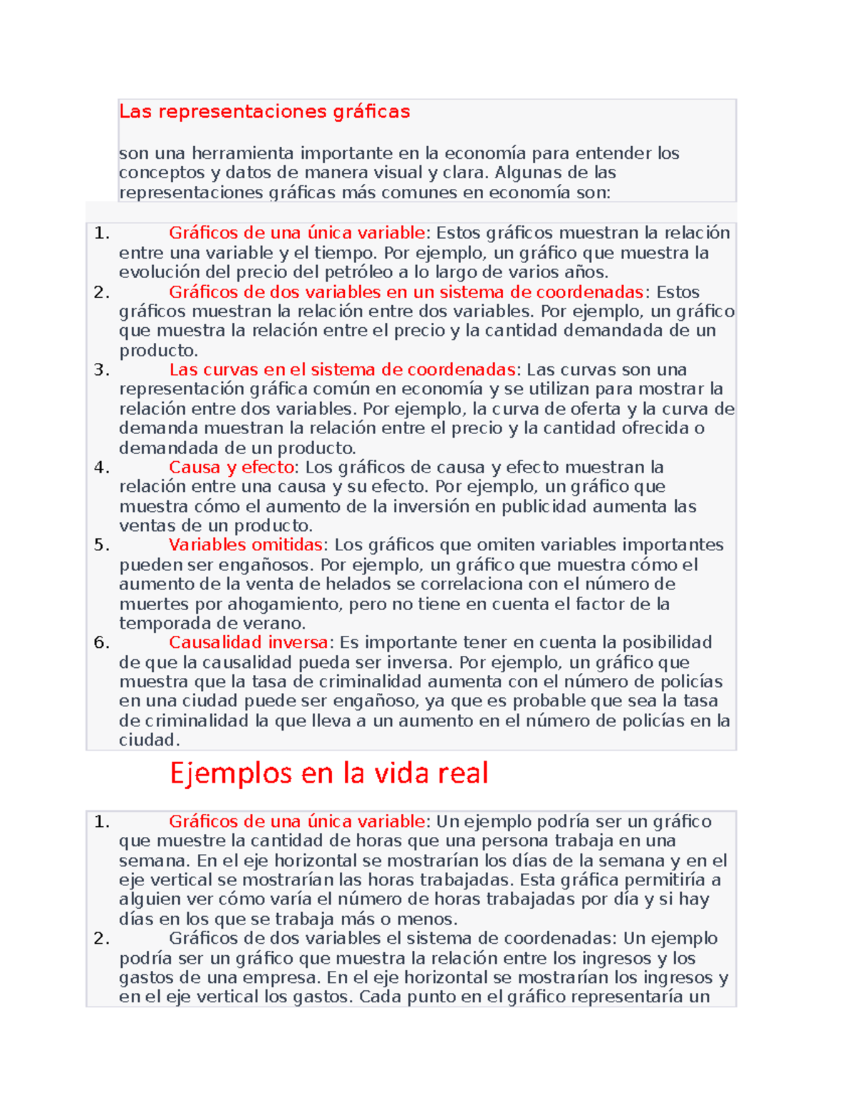 Las representaciones gráficas Y Ejemplos EN LA VIDA REAL - Las ...