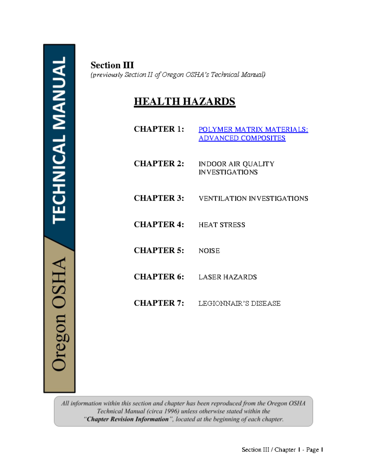 Section 3 Chapter 1 Health 7 Section Iii Previously Section Ii Of