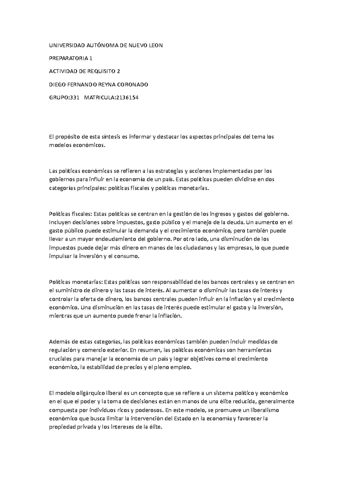 Actividad de requisito 2 Historia - UNIVERSIDAD AUTÓNOMA DE NUEVO LEON ...