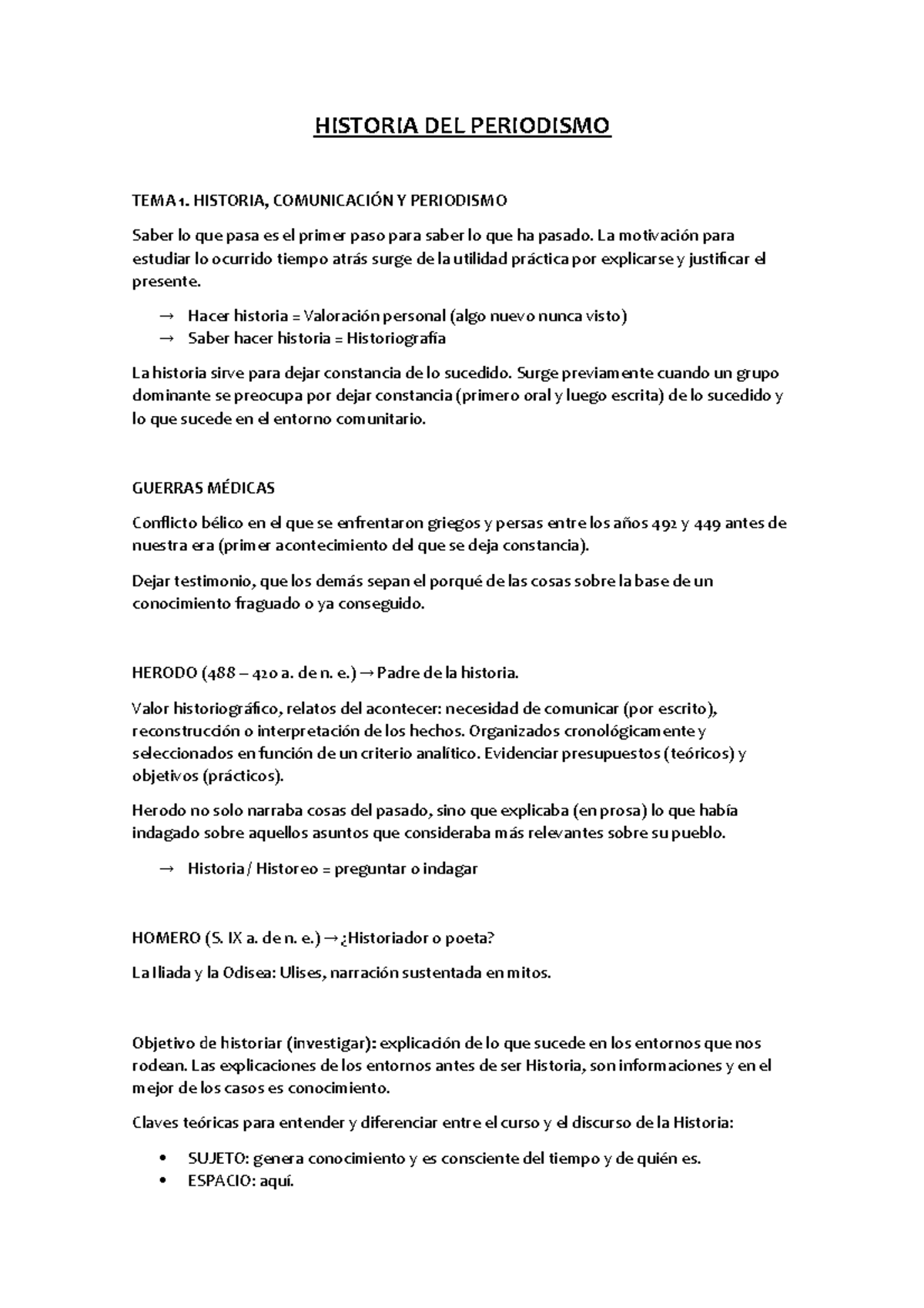 Historia Del Periodismo Historia Del Periodismo Tema 1 Historia ComunicaciÓn Y Periodismo