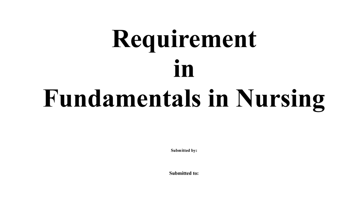 Fundamentals-IN- Nursing: Assessment and Nursing Care Plan ...