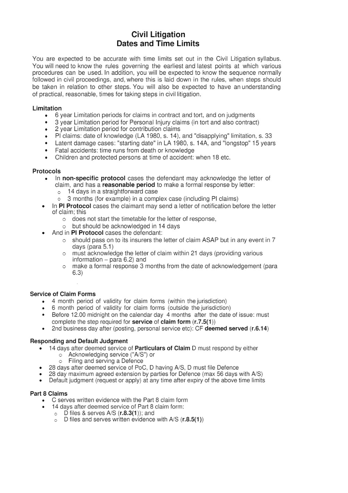 time-limits-for-civil-clp701-studocu