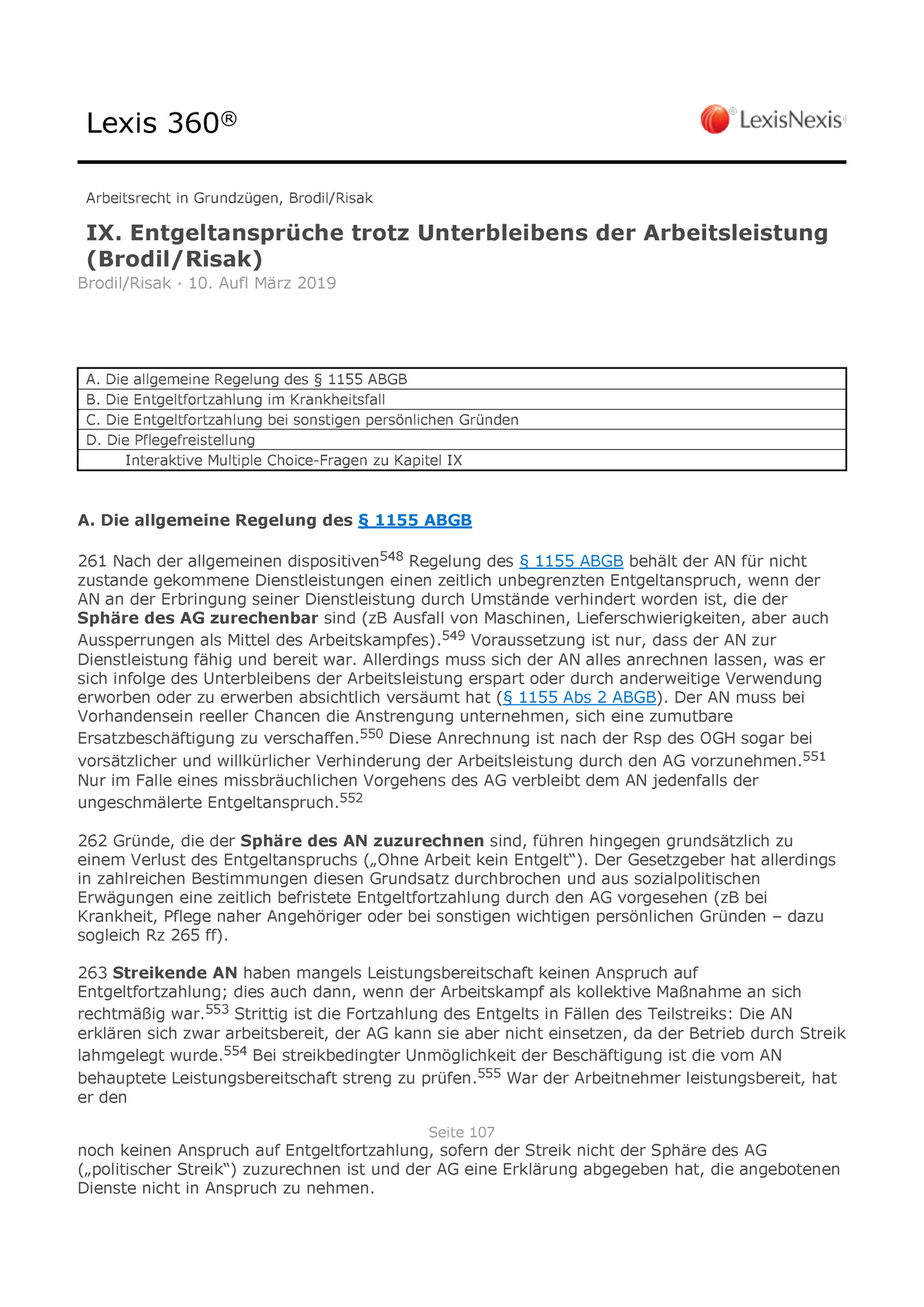 Entgeltanspruche Trotz Unterbleibens Der Arbeit - Lexis 360 ...