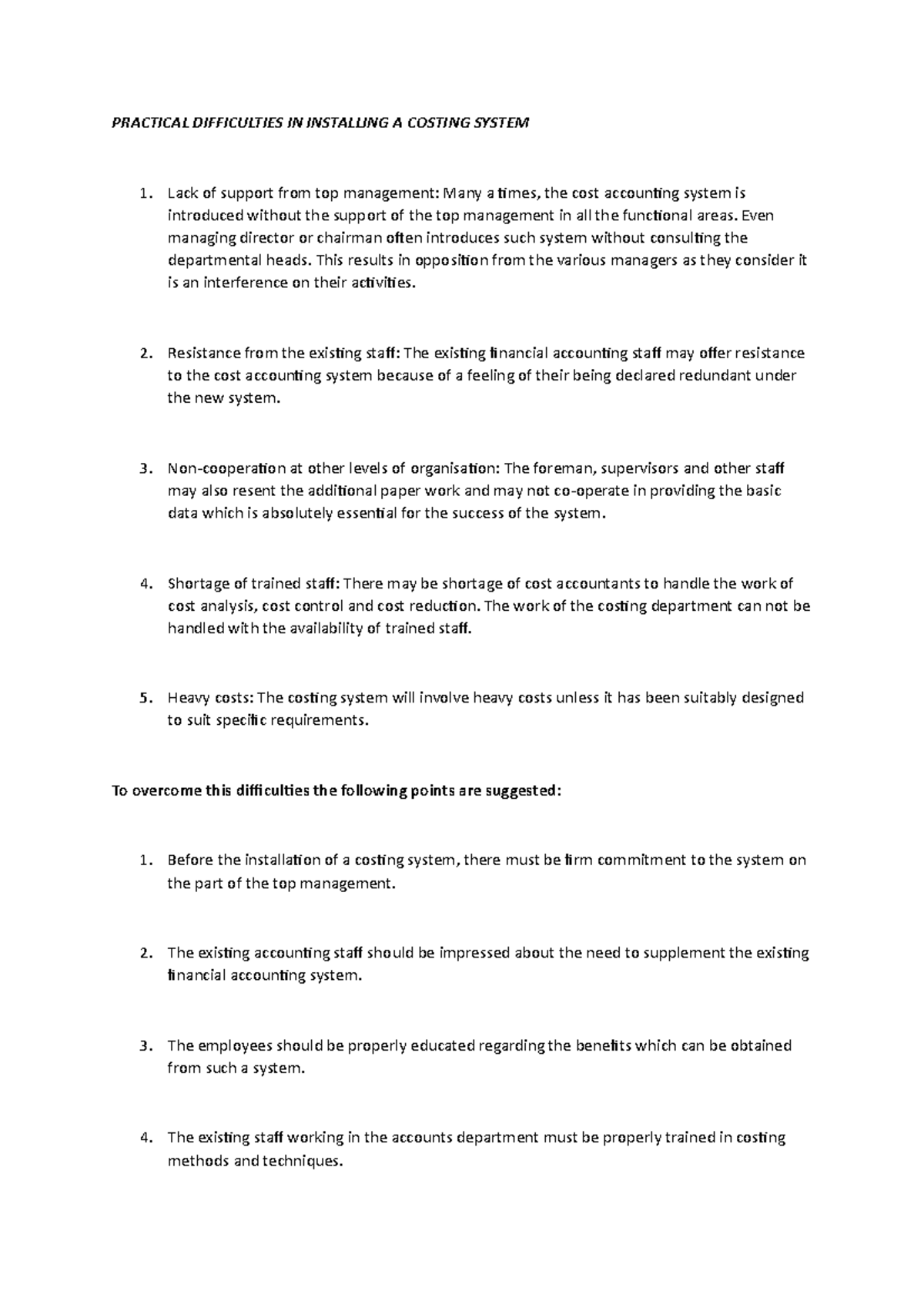 Costing 5 - Advanced Cost and Management Accounting - PRACTICAL ...