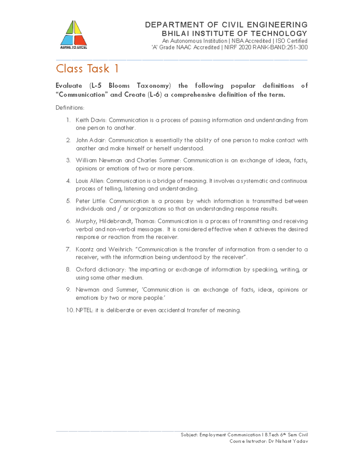 Unit 1 EC Notes - DGSDE - BHILAI INSTITUTE OF TECHNOLOGY An Autonomous ...