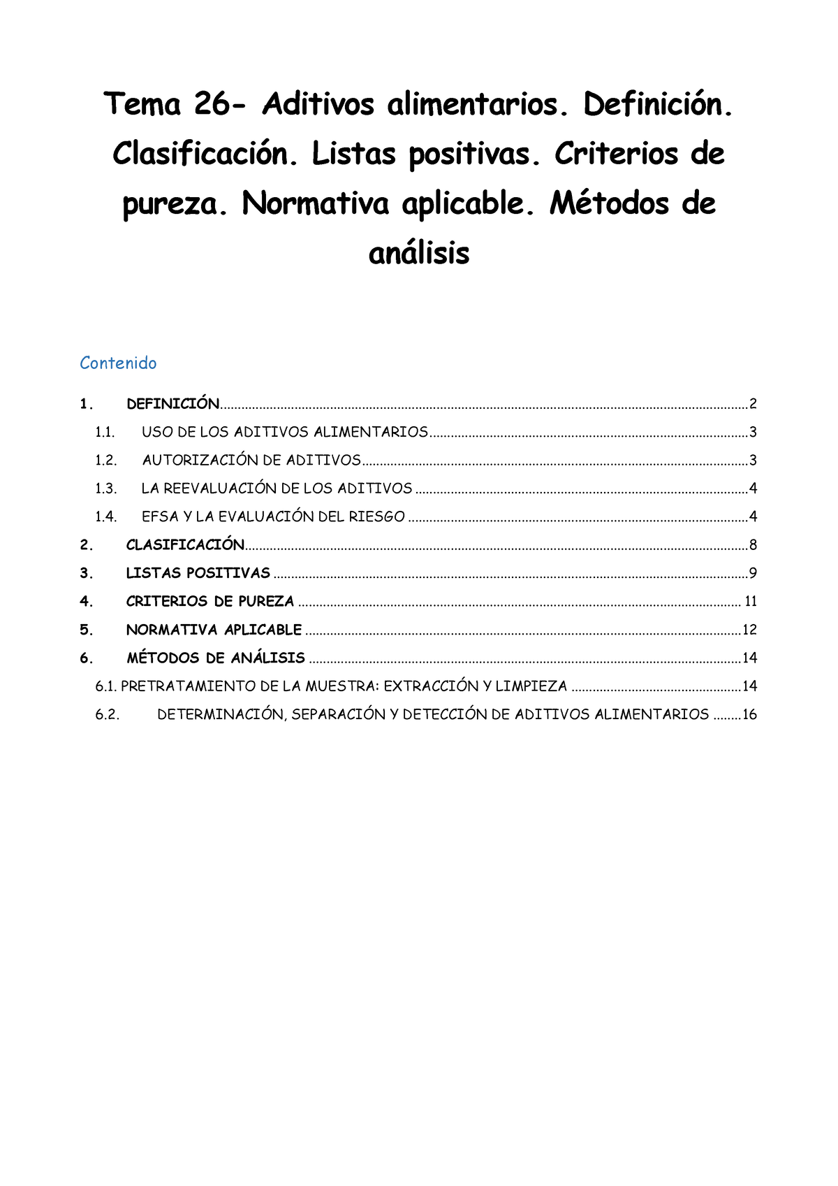 Tema 26 Aditivos Alimentarios Tema 26 Aditivos Alimentarios Definición Clasificación 8782