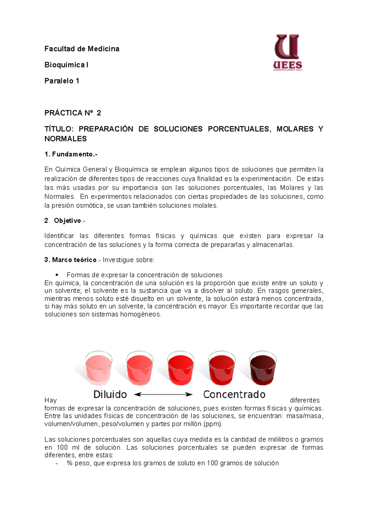 Nº 2 Preparación de Soluciones - Facultad de Medicina Bioquímica I ...