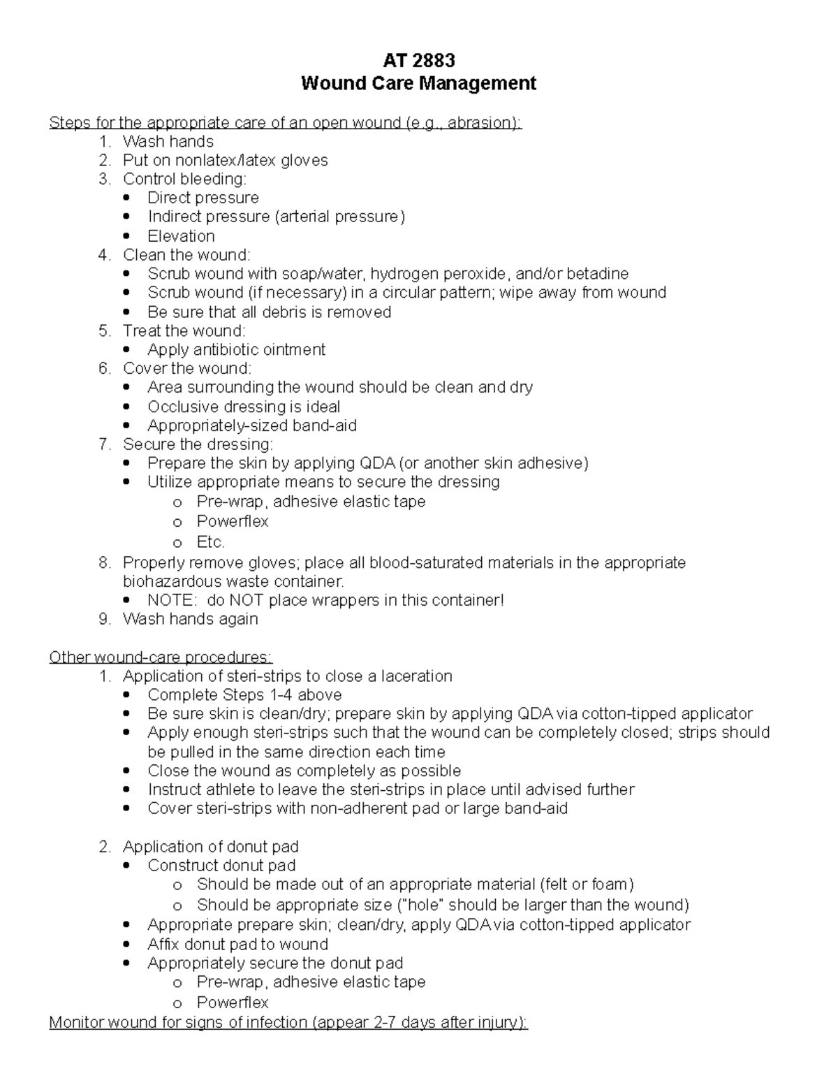 Lab Wound Care Dr. Ashley Thrasher AT 2883 Wound Care Management