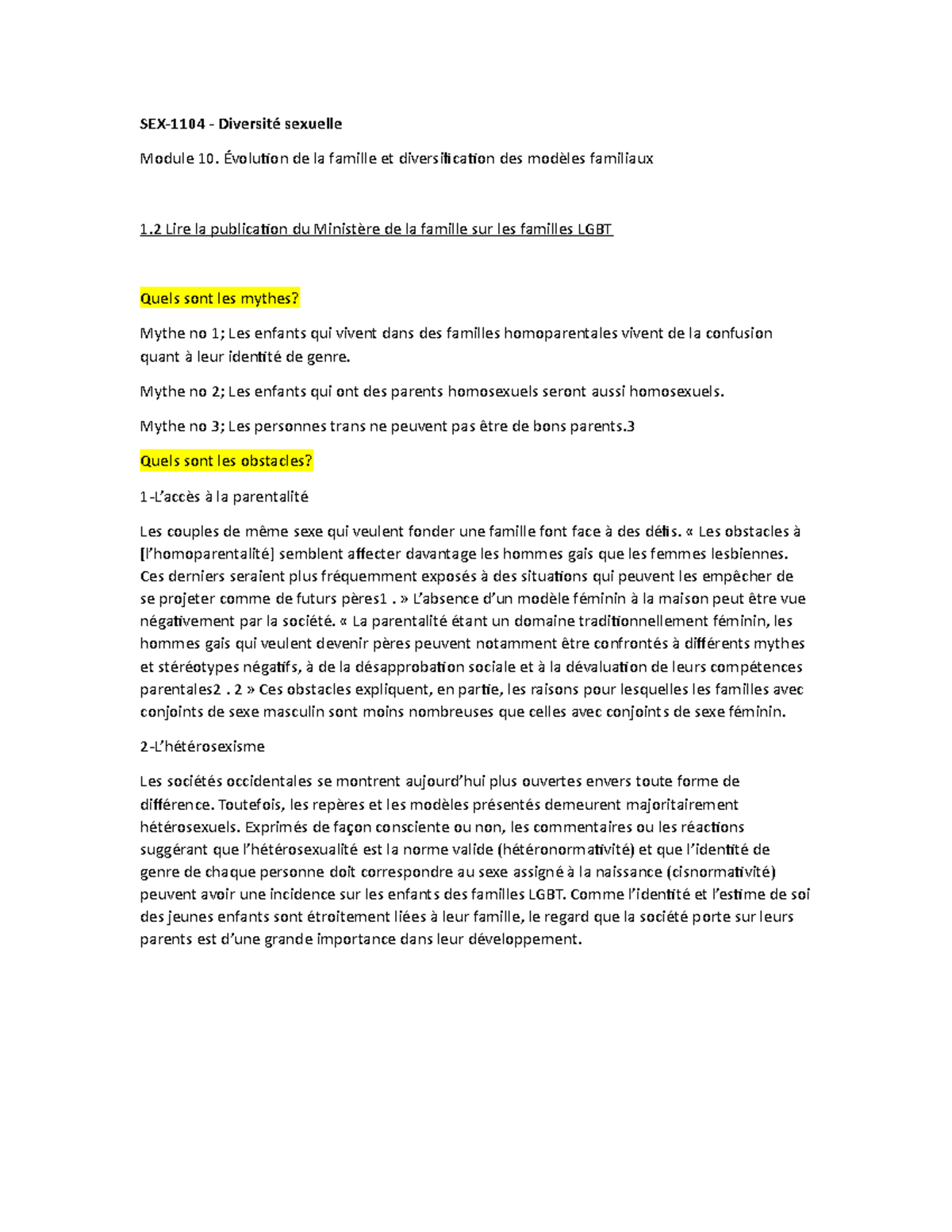 Sex 1104 Module 10 Point 1 Sex 1104 Diversité Sexuelle Module 10