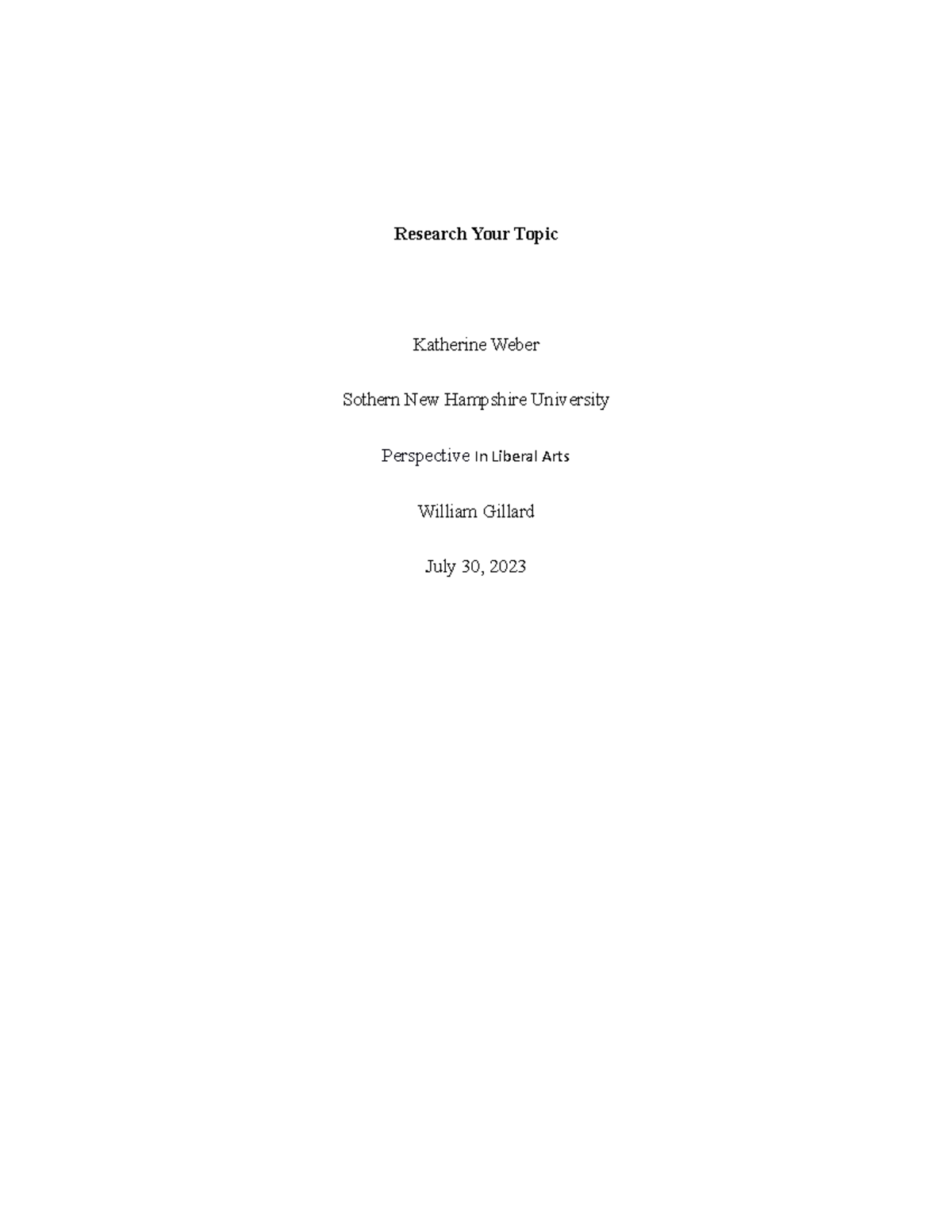 5.1 Project Draft - Research Your Topic Katherine Weber Sothern New ...
