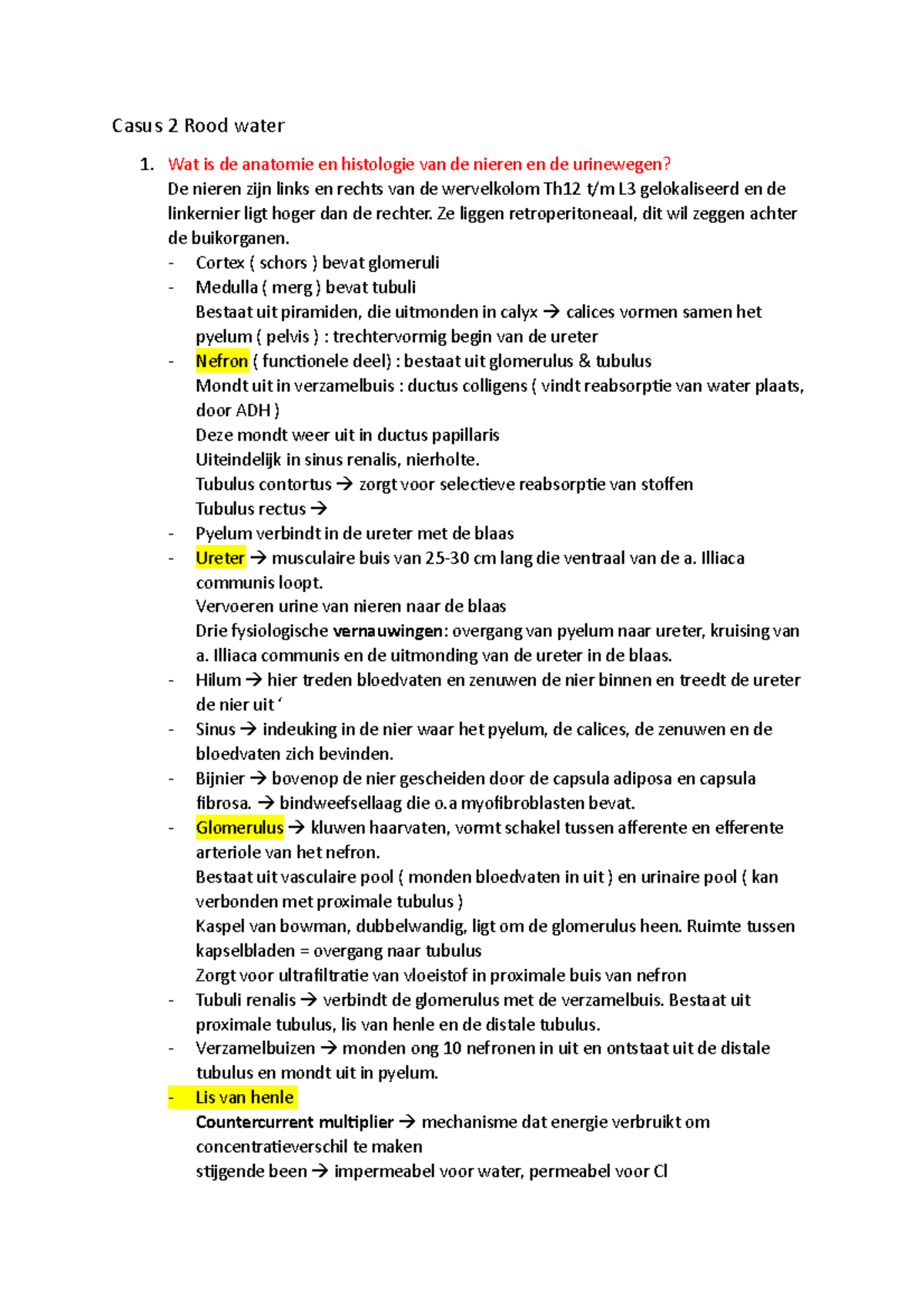 Casus 2 Rood Water Blok1 3 Regulatie En Integratie Casus 2 Rood Water